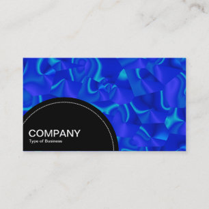 Semi-circle Panel (dots) - Blue Satin Abstract Business Card