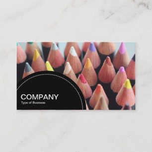 Semi-circle Panel (dots) - Colour Pencils Business Card