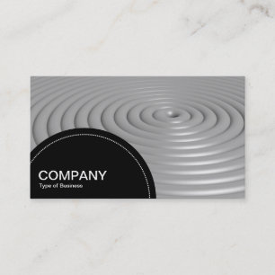 Semi-circle Panel (dots) - Concentric Rings - Grey Business Card