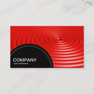 Semi-circle Panel (dots) - Concentric Rings - Red Business Card
