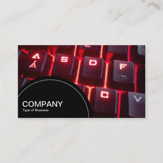 Semi-circle Panel (dots) - Glowing Keyboard Business Card (Front)