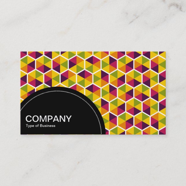 Semi-circle Panel (dots) - Hexagon Pattern 01 Business Card (Front)