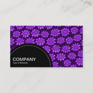 Semi-circle Panel (dots) - Purple Flower Pattern Business Card
