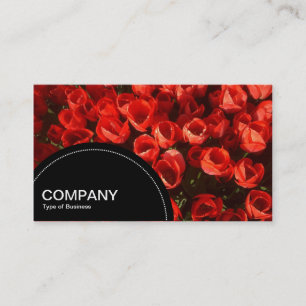 Semi-circle Panel (dots) - Red Tulips Business Card