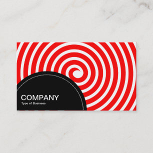 Semi-circle Panel (dots) - Spiral Red Business Card