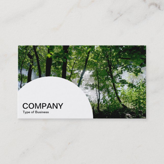 Semi-circle Panel - Tree near a River Business Card (Front)