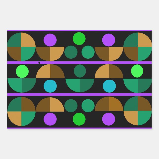 Semi Circles Wrapping Paper Sheets (Front)