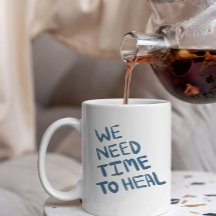 Semi-dark blue hand lettered healing message