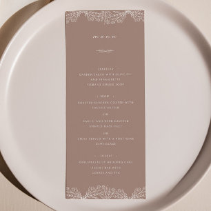 Semi Floral Dusty Rose Wedding Dinner Menu