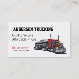 Semi Fuel Tanker Truck Business Card