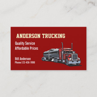 Semi Fuel Tanker Truck Business Card