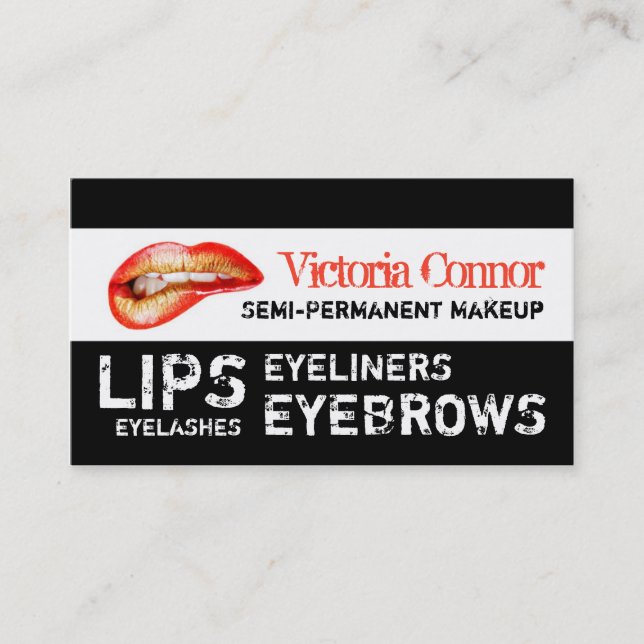Semi-Permanent Lasting Beauty Face Tattoo Artist Business Card (Front)