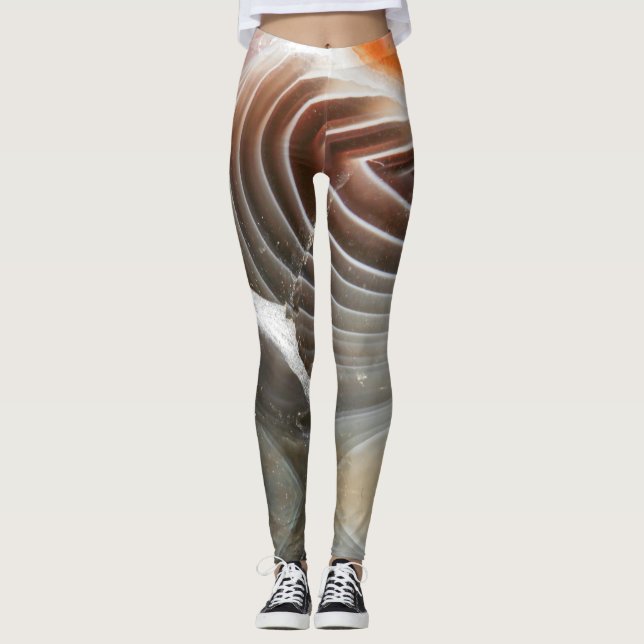 Semi-precious gemstone stone texture structure leggings (Front)