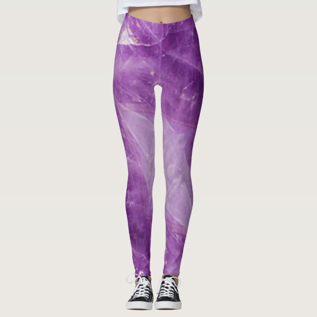 Semi-precious gemstone stone texture structure leggings (Front)