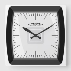Semi Square London Wall Clock