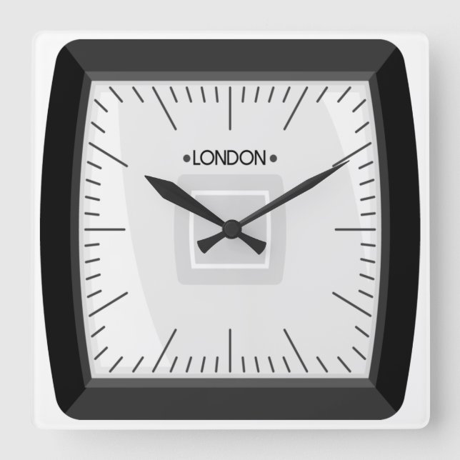 Semi Square London Wall Clock (Front)