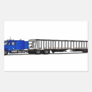 Semi Tractor Trailer Rectangular Sticker
