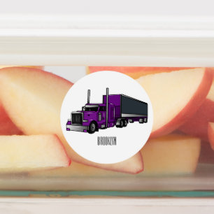 Semi-trailer truck cartoon illustration