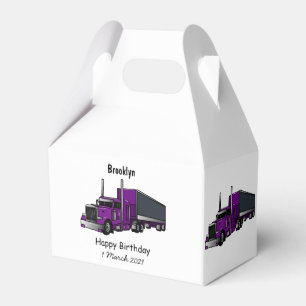 Semi-trailer truck cartoon illustration favour box