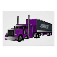 Semi-trailer truck cartoon illustration