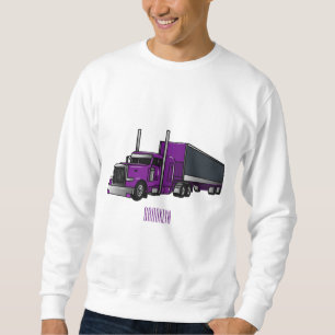 Semi-trailer truck cartoon illustration sweatshirt