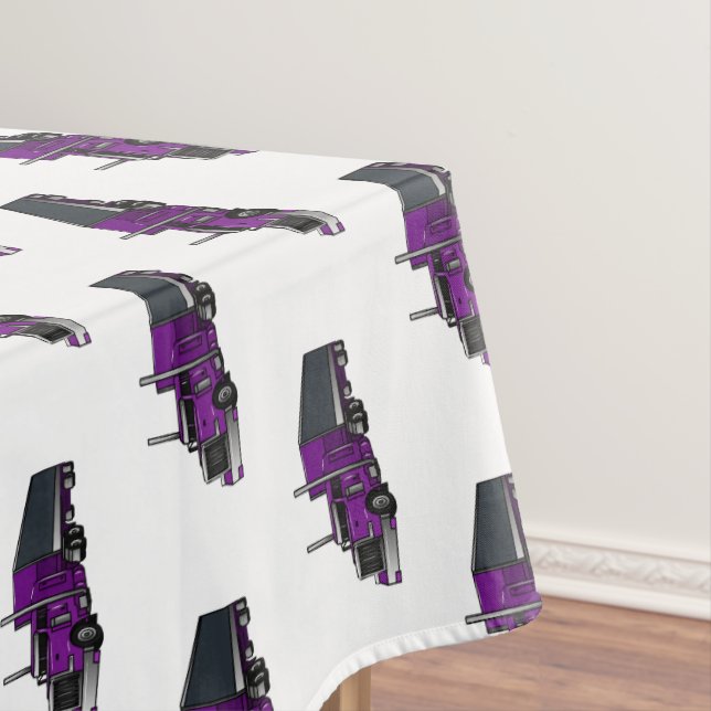 Semi-trailer truck cartoon illustration tablecloth (In Situ)