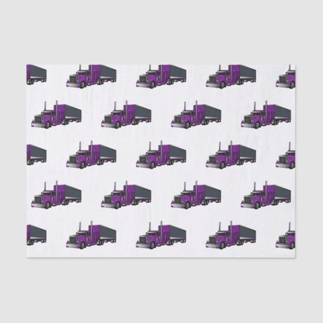 Semi-trailer truck cartoon illustration tissue paper (Front)