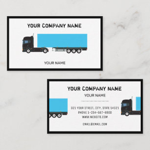 Semi-Trailer Truck Transportation Trucks Business Card