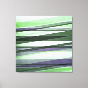 Semi Transparent Layers In Green Lime and Lavendar Canvas Print