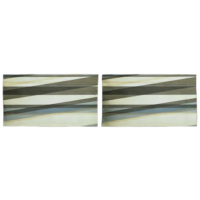 Semi Transparent Layers In Sand Brown And Blue Pillowcase (Front-Set)