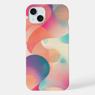 Semi-transparent shapes and dot patterns iPhone 15 plus case