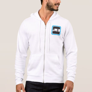 Semi-Truck and Trailer Blue Icon Hoodie