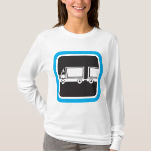 Semi-Truck and Trailer Blue Icon T-Shirt