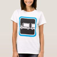 Semi-Truck and Trailer Blue Icon