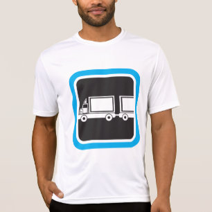 Semi-Truck and Trailer Blue Icon T-Shirt