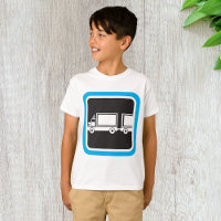 Semi-Truck and Trailer Blue Icon