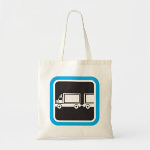 Semi-Truck and Trailer Blue Icon Tote Bag