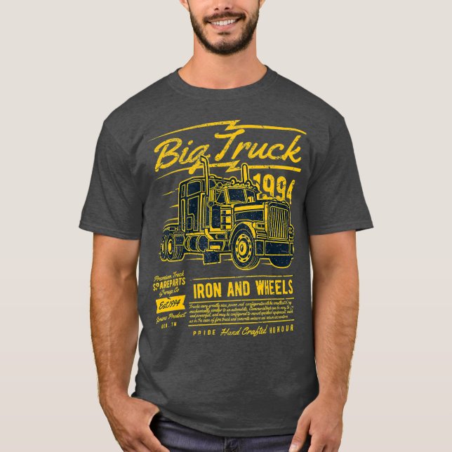 Semi Truck  Big Truck Diesel Iron  Wheels T-Shirt (Front)