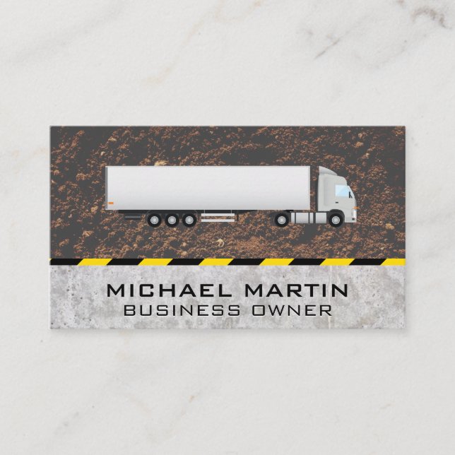 Semi Truck | Construction Business Card (Front)