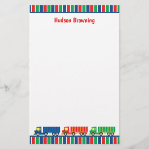 Semi Truck Convoy Personalized Stationery