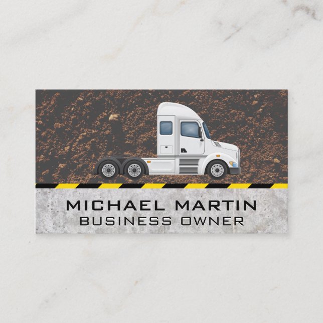 Semi Truck Driver | Construction Business Card (Front)