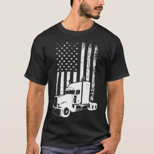 Semi Truck Driver Funny Trucker Humour Men Dad Ame T-Shirt