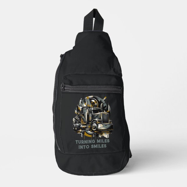 Semi Truck Driver Sling Bag (Front)