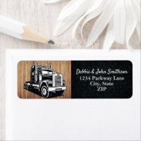 Semi Truck Driver Trucker Business Return Address