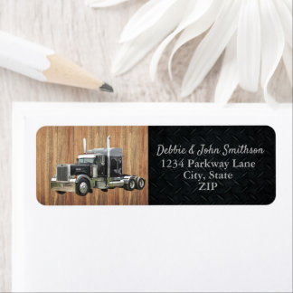 Semi Truck Driver Trucker Business Return Address
