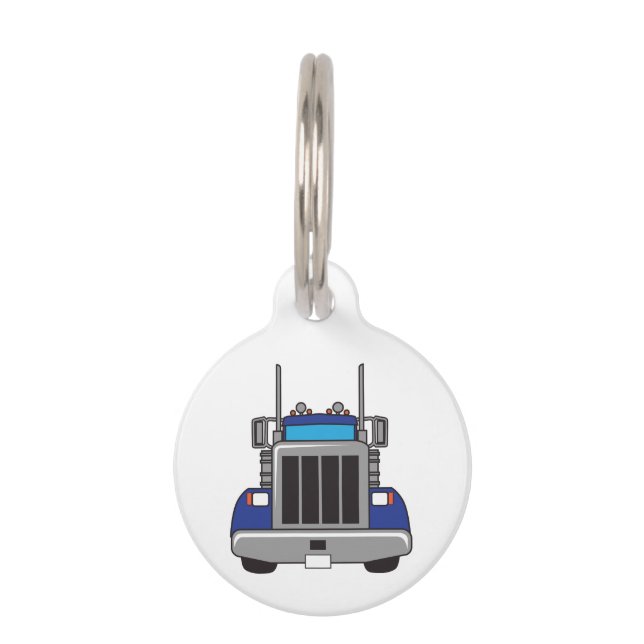 Semi Truck Front Pet Tag (Front)