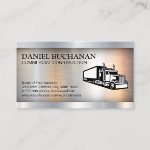 Semi Truck   Metallic   Logistics Business Card