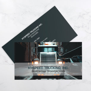 Semi Truck Professional Logistics Trucking Business Card