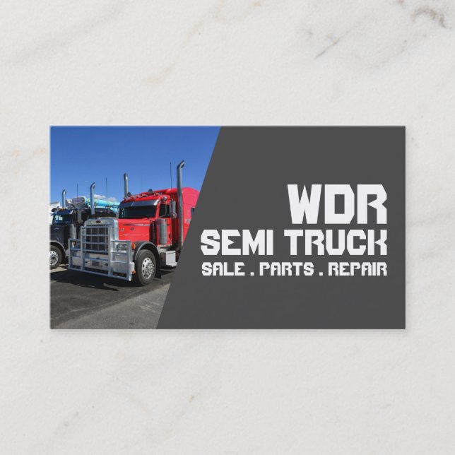 Semi Truck Sale Parts Repair Business Card (Front)