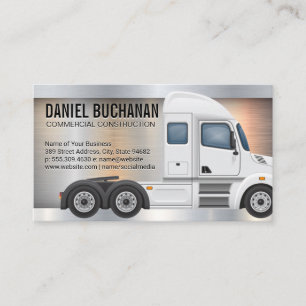 Semi Truck Side View Logistics Distribution Business Card